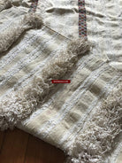 1308 SOLD Vintage Berber Wedding Shawl Blanket Tamizart / Handira - North African Textile Art-WOVENSOULS-Antique-Vintage-Textiles-Art-Decor