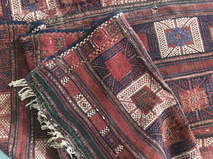 1316 Antique Caucasian Verneh Sileh Flatweave Rug Shaddah Fragment - 1800s or earlier - Gallery-2-WOVENSOULS-Antique-Vintage-Textiles-Art-Decor