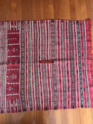 1321 Antique Tunisian Mushtia Mouchtiya Shawl - Textile Art Masterpiece-WOVENSOULS-Antique-Vintage-Textiles-Art-Decor