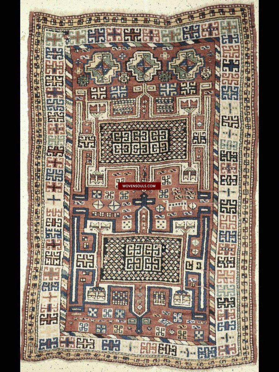 1322 Antique Khorassan Kordi Rug with Animals-WOVENSOULS-Antique-Vintage-Textiles-Art-Decor