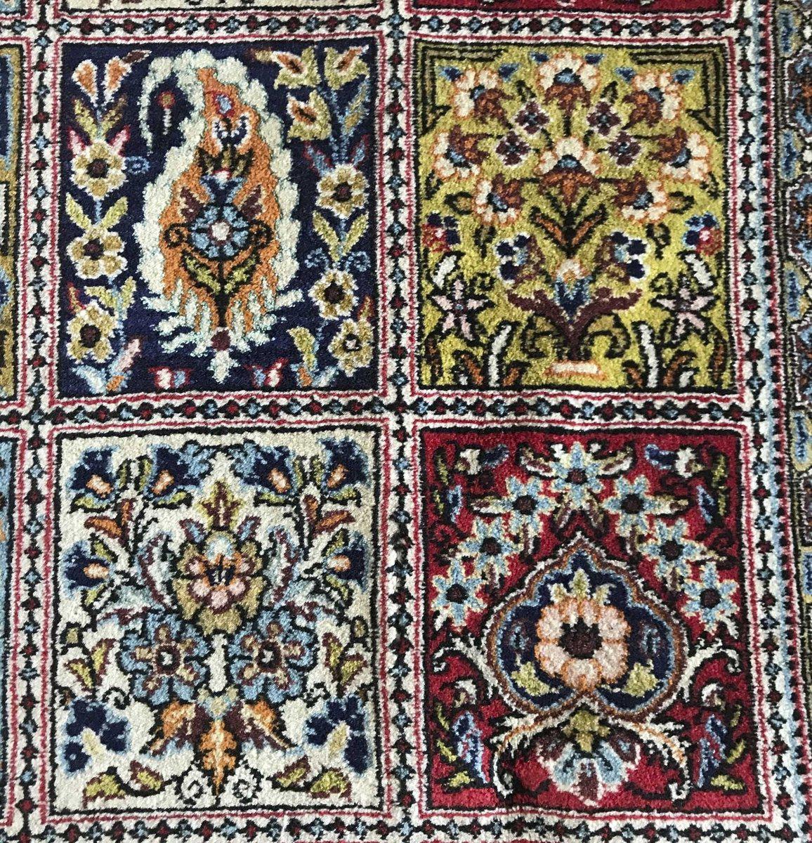 1323 Vintage Decorative Ghom Garden Rug - SOLD-WOVENSOULS-Antique-Vintage-Textiles-Art-Decor