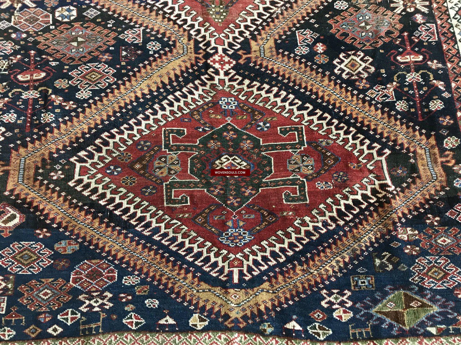 1324 Antique Qashqai Rug with Shekarlu influence-WOVENSOULS-Antique-Vintage-Textiles-Art-Decor