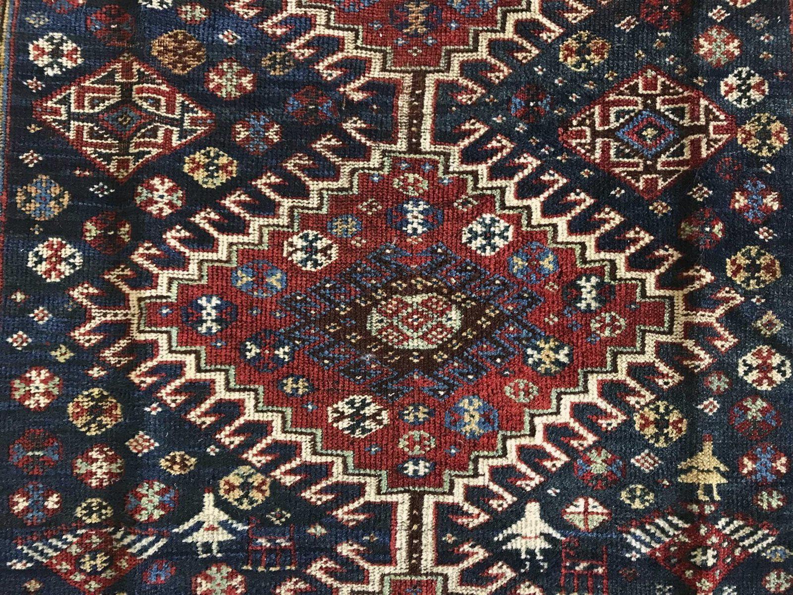 1325 SOLD Antique Qashqai Tribal Rug - Humans and Animals-WOVENSOULS-Antique-Vintage-Textiles-Art-Decor