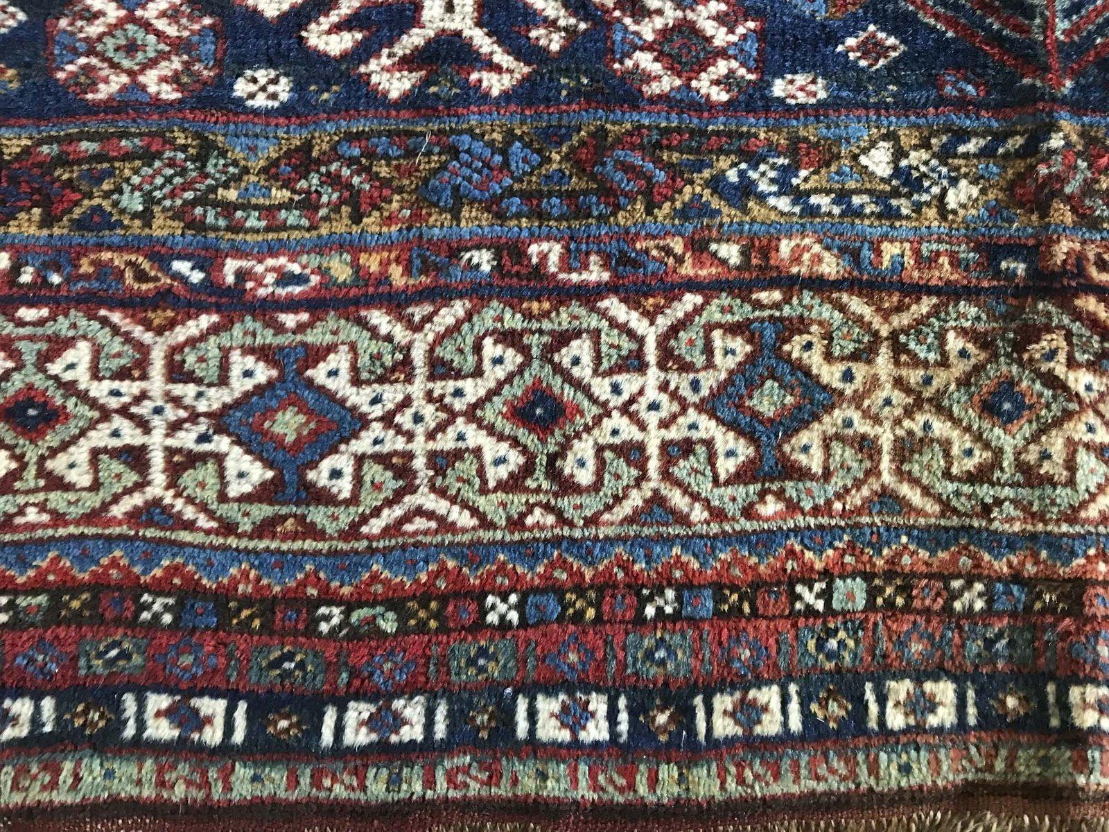 1325 SOLD Antique Qashqai Tribal Rug - Humans and Animals-WOVENSOULS-Antique-Vintage-Textiles-Art-Decor