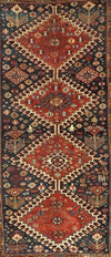 1325 SOLD Antique Qashqai Tribal Rug - Humans and Animals-WOVENSOULS-Antique-Vintage-Textiles-Art-Decor