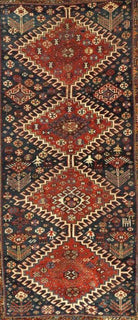 1325 SOLD Antique Qashqai Tribal Rug - Humans and Animals-WOVENSOULS-Antique-Vintage-Textiles-Art-Decor