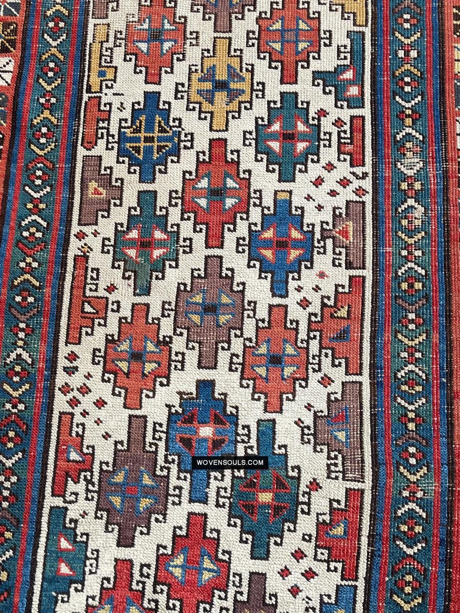 1326 SOLD Antique Kurdish White Field Rug-WOVENSOULS Antique Textiles &amp; Art Gallery