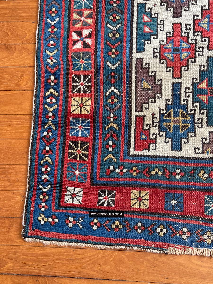 1326 SOLD Antique Kurdish White Field Rug-WOVENSOULS Antique Textiles &amp; Art Gallery