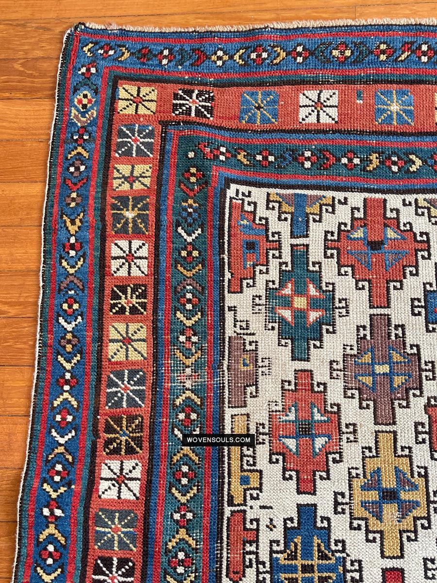 1326 SOLD Antique Kurdish White Field Rug-WOVENSOULS Antique Textiles &amp; Art Gallery