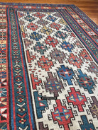 1326 SOLD Antique Kurdish White Field Rug-WOVENSOULS Antique Textiles &amp; Art Gallery