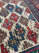 1326 SOLD Antique Kurdish White Field Rug-WOVENSOULS Antique Textiles &amp; Art Gallery