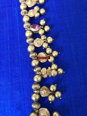 1339 Vintage Kolhapuri Saj Gold Necklace - SOLD-WOVENSOULS-Antique-Vintage-Textiles-Art-Decor