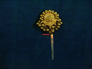 1340 Old Hair Bun Pin - Gold Jewelry-WOVENSOULS-Antique-Vintage-Textiles-Art-Decor
