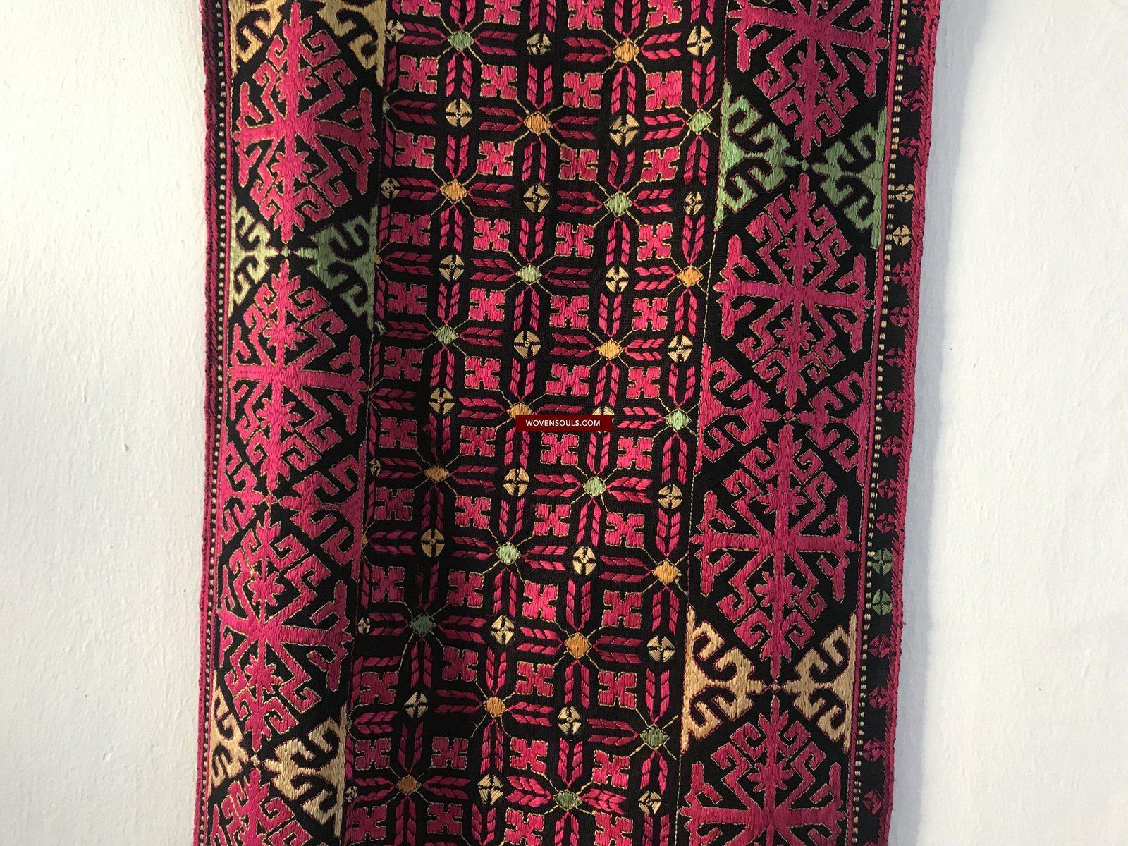 1351 Antique Textile Turban Panel with Embroidery from Kohistan / Swat-WOVENSOULS-Antique-Vintage-Textiles-Art-Decor