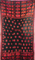 1352 Antique Men's Swat Valley Shawl Textile Embroidery - Pomegranate flowers-WOVENSOULS-Antique-Vintage-Textiles-Art-Decor