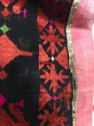 1352 Antique Men's Swat Valley Shawl Textile Embroidery - Pomegranate flowers-WOVENSOULS-Antique-Vintage-Textiles-Art-Decor