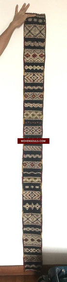 1354 Antique Moroccan Belt Sash-WOVENSOULS-Antique-Vintage-Textiles-Art-Decor