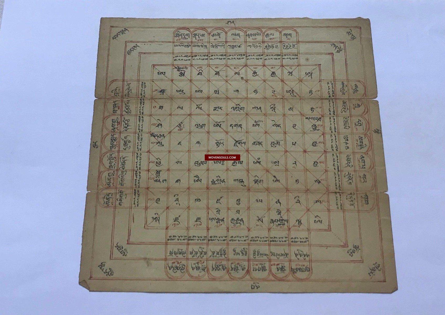 1359 Antique Tibetan Astrological Chart Manuscript SOLD-WOVENSOULS-Antique-Vintage-Textiles-Art-Decor