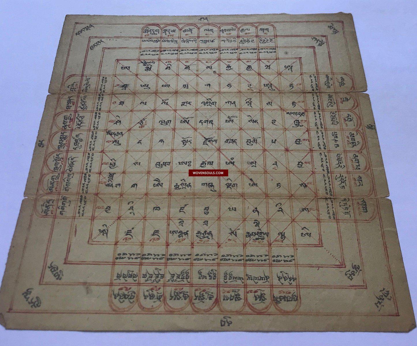 1359 Antique Tibetan Astrological Chart Manuscript SOLD-WOVENSOULS-Antique-Vintage-Textiles-Art-Decor