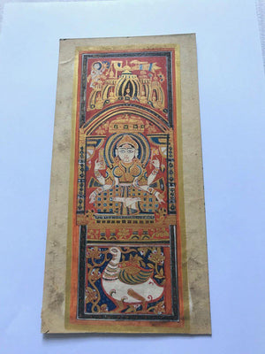 1360 Illuminated Indian Jain Miniature Painting of Mother Trishala - SOLD-WOVENSOULS-Antique-Vintage-Textiles-Art-Decor
