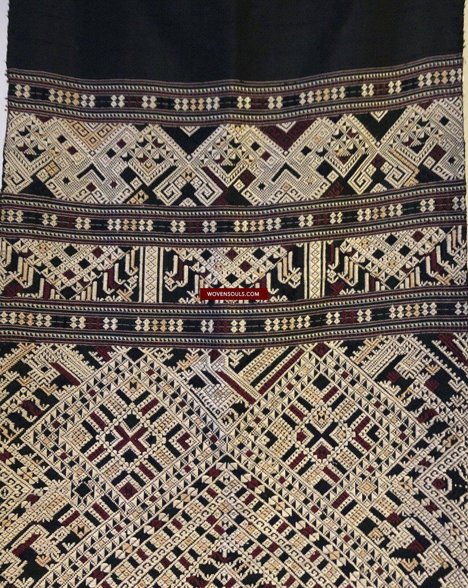 1361 Superb Laotian Silk Shawl - Weaving Textile Art from Laos-WOVENSOULS-Antique-Vintage-Textiles-Art-Decor