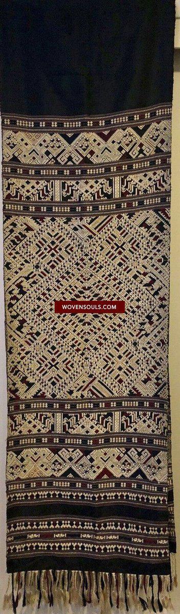 1361 Superb Laotian Silk Shawl - Weaving Textile Art from Laos-WOVENSOULS-Antique-Vintage-Textiles-Art-Decor