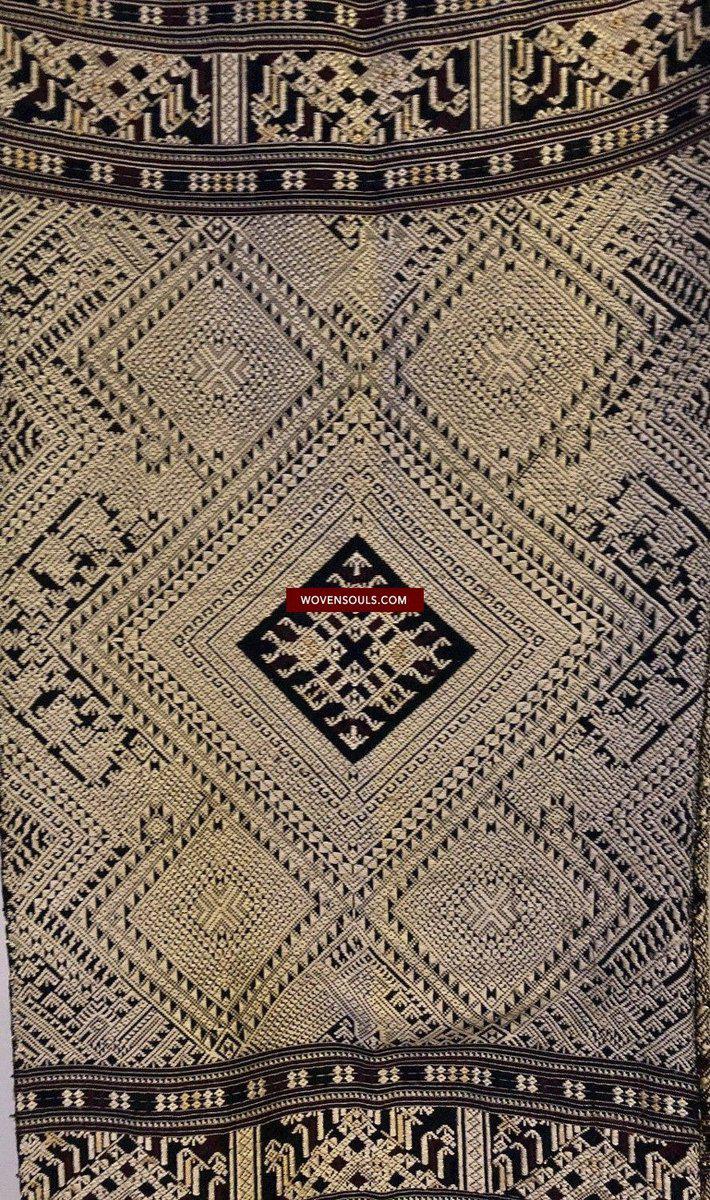 1361 Superb Laotian Silk Shawl - Weaving Textile Art from Laos-WOVENSOULS-Antique-Vintage-Textiles-Art-Decor