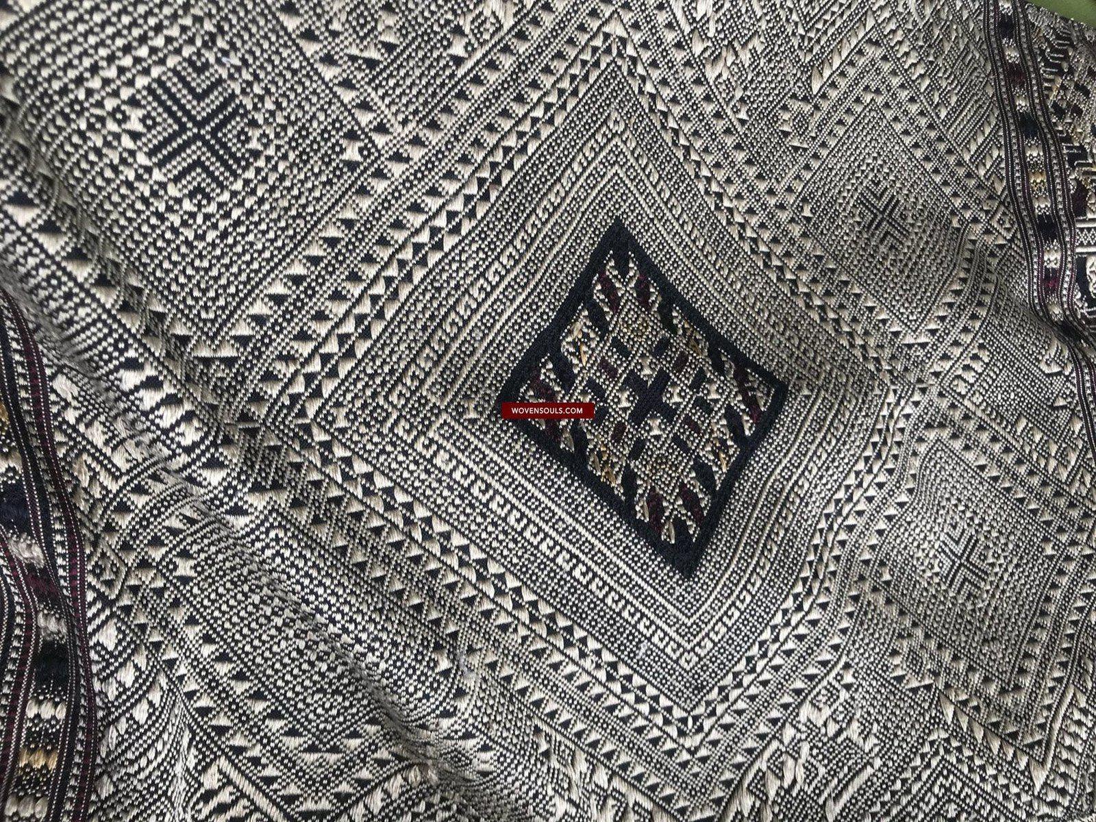 1361 Superb Laotian Silk Shawl - Weaving Textile Art from Laos-WOVENSOULS-Antique-Vintage-Textiles-Art-Decor