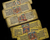 1363 Ancient Nepal Manuscript leaves with Illuminated Paintings of Deities Pancarakasa-WOVENSOULS-Antique-Vintage-Textiles-Art-Decor