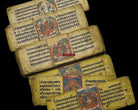 1363 Ancient Nepal Manuscript leaves with Illuminated Paintings of Deities Pancarakasa-WOVENSOULS-Antique-Vintage-Textiles-Art-Decor