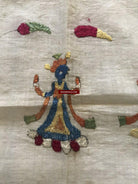 1368 SOLD Lot of Two Old Double Sided Silk Embroidery Chamba Rumal Textiles - SOLD-WOVENSOULS-Antique-Vintage-Textiles-Art-Decor