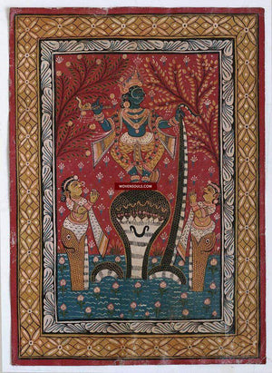 1369 Old Puri Patta Jatri Patti - Jagannath Puri - Indian Art Painting - Rare Subject-WOVENSOULS-Antique-Vintage-Textiles-Art-Decor