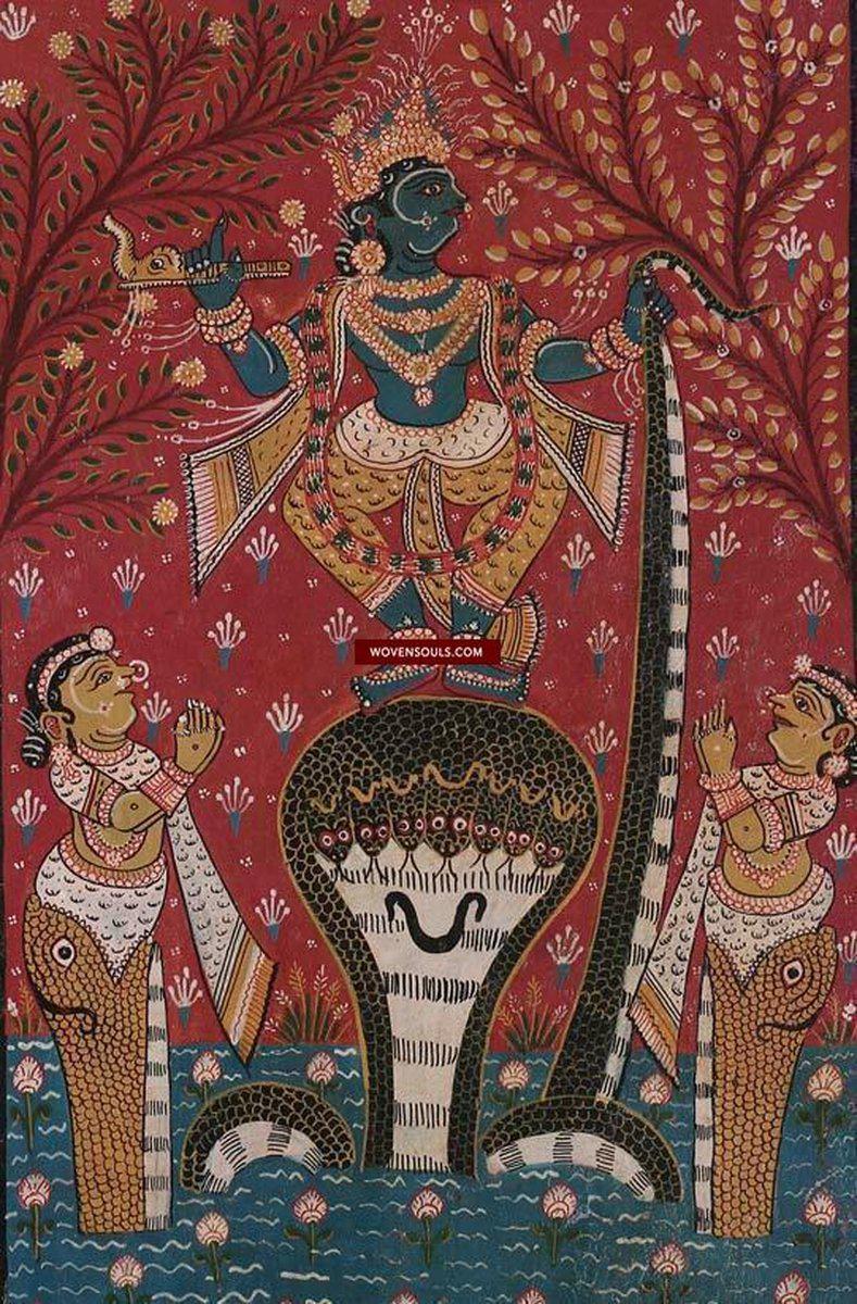 1369 Old Puri Patta Jatri Patti - Jagannath Puri - Indian Art Painting - Rare Subject-WOVENSOULS-Antique-Vintage-Textiles-Art-Decor