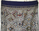 1372 Superfine Blue Laotian Silk Shawl - Weaving Textile Art from Laos-WOVENSOULS-Antique-Vintage-Textiles-Art-Decor