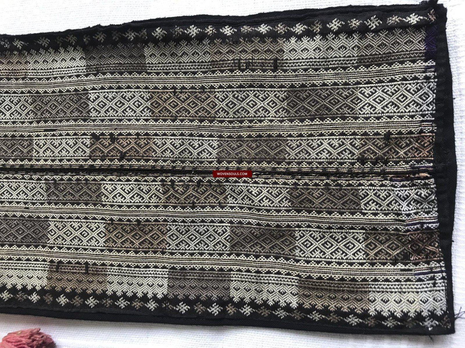 1373 Arte tessile ricamo tribale Yao vintage - Colletto o bavaglino-WOVENSOULS-Arredamento artistico-tessile-vintage-antico