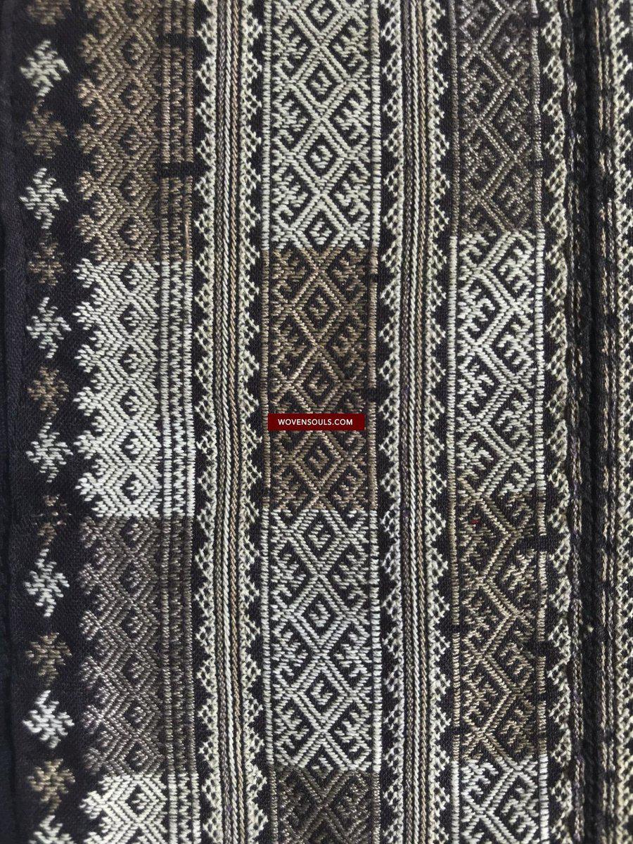 1373 Arte tessile ricamo tribale Yao vintage - Colletto o bavaglino-WOVENSOULS-Arredamento artistico-tessile-vintage-antico