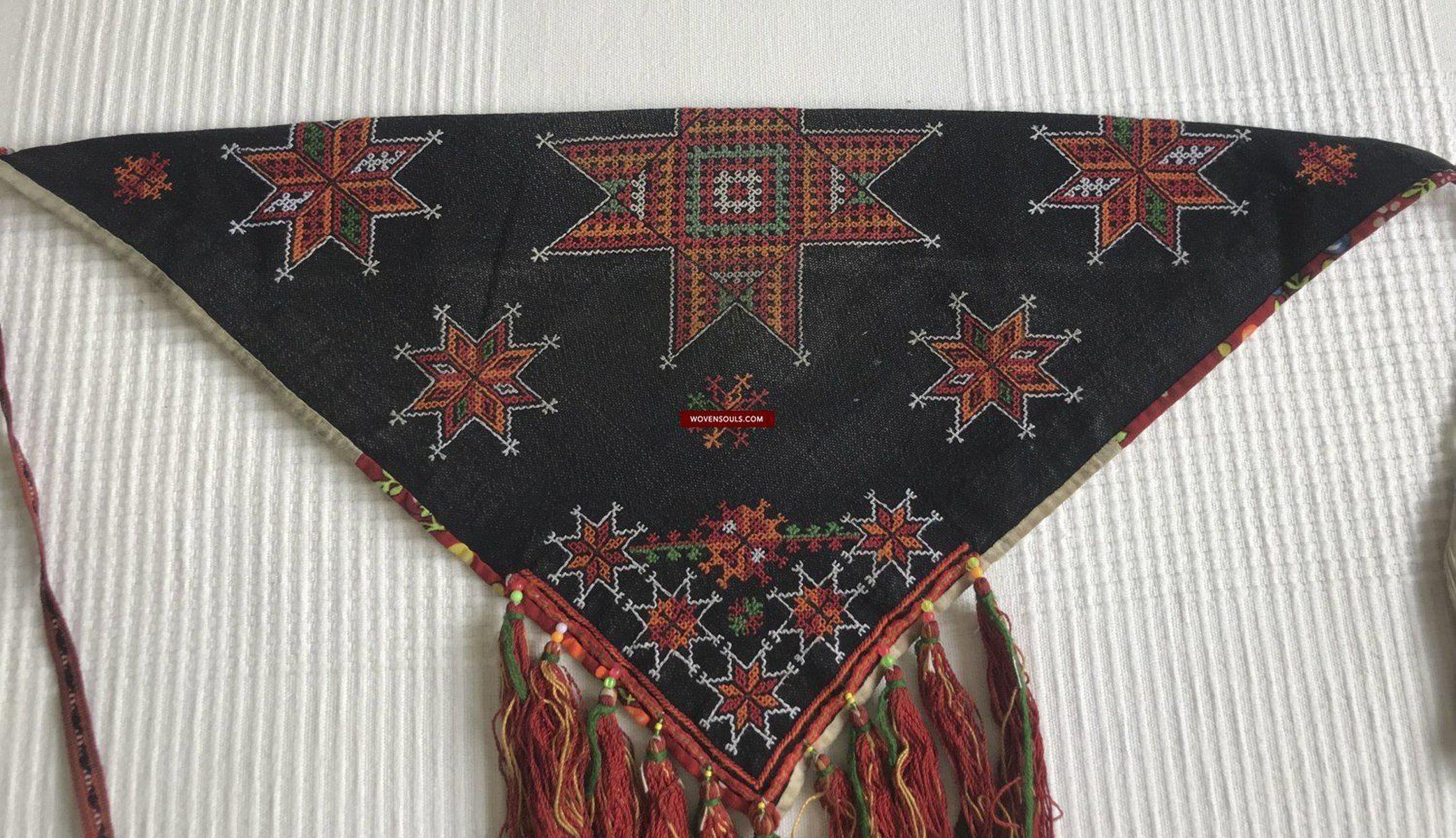 1374 VENDUTO Arte tessile ricamo tribale Yao vintage - Sciarpa da sposa-WOVENSOULS-Arredamento artistico-tessile-vintage-antico