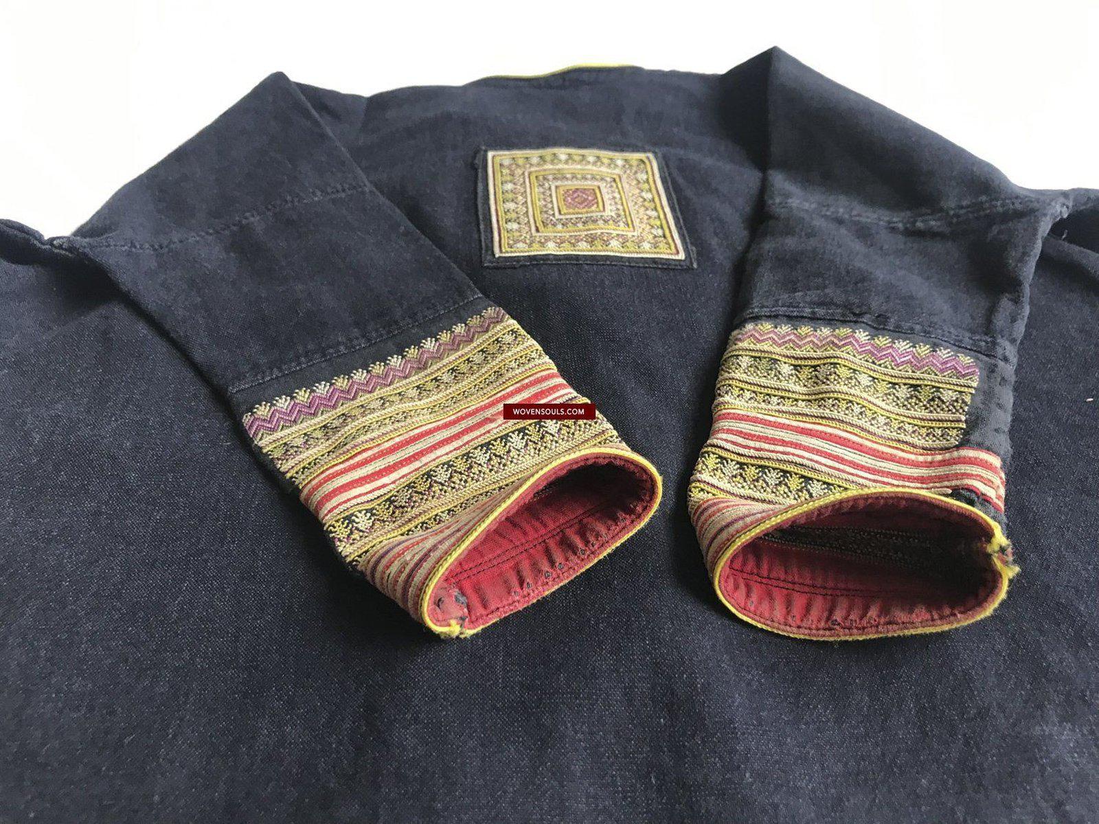 1375 VENDUTO Arte tessile ricamo tribale Yao vintage - Costume tunica per bambini-WOVENSOULS-Arredamento artistico-tessile-vintage-antico