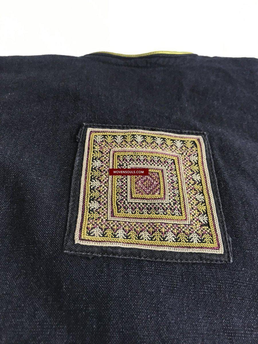 1375 VENDUTO Arte tessile ricamo tribale Yao vintage - Costume tunica per bambini-WOVENSOULS-Arredamento artistico-tessile-vintage-antico