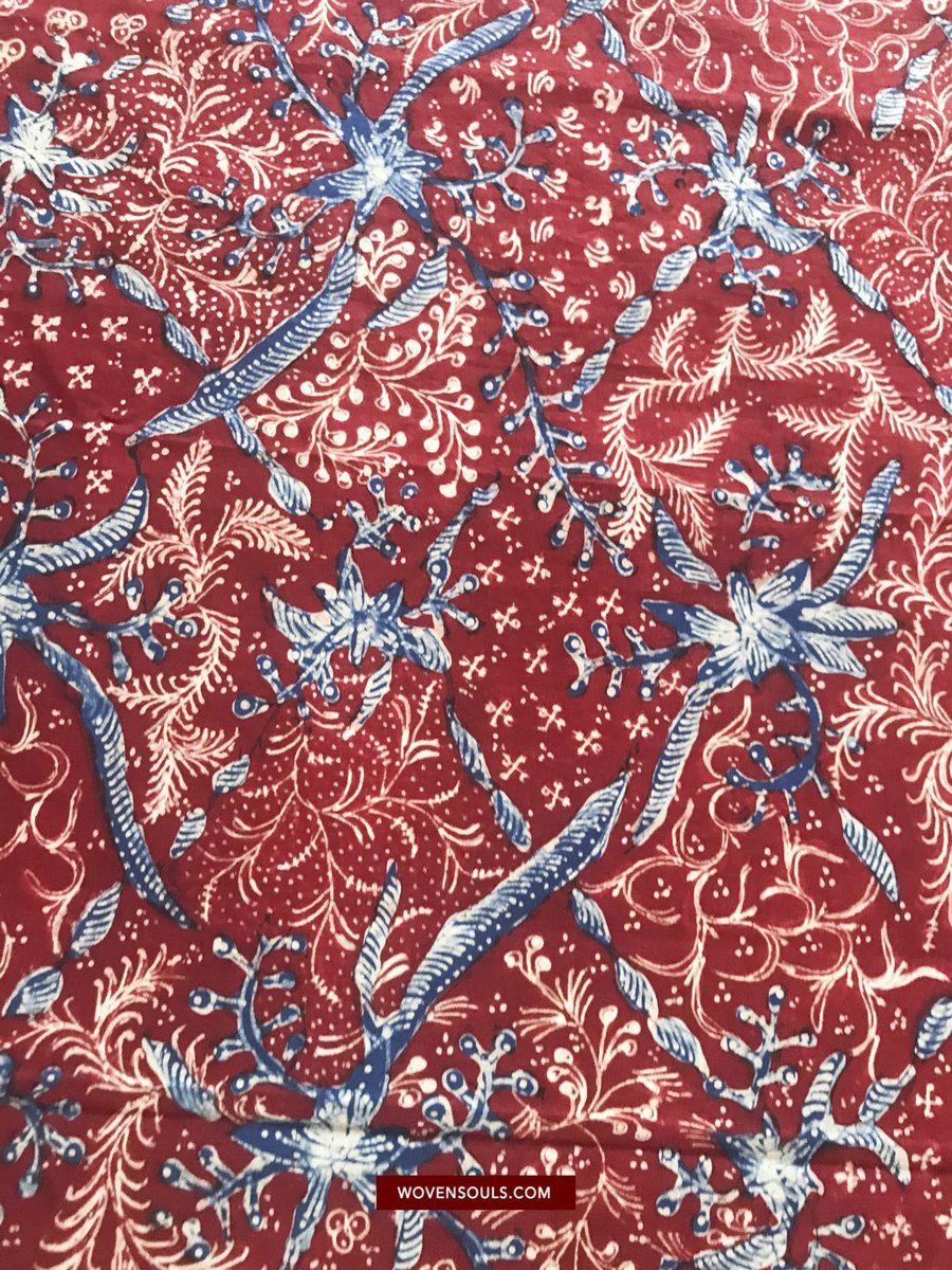 1377 Java Batik Tulis Textile Art Shawl-WOVENSOULS-Antique-Vintage-Textiles-Art-Decor