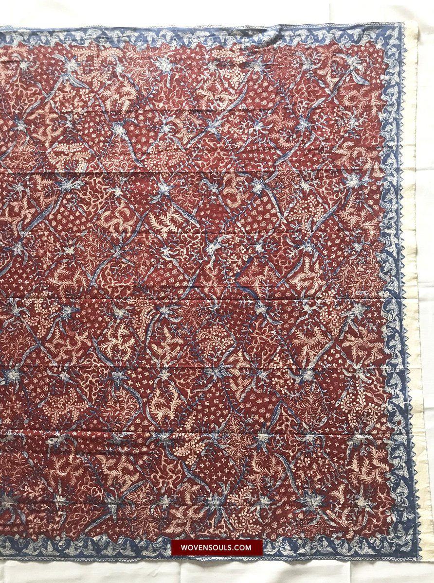 1377 Java Batik Tulis Textile Art Shawl-WOVENSOULS-Antique-Vintage-Textiles-Art-Decor