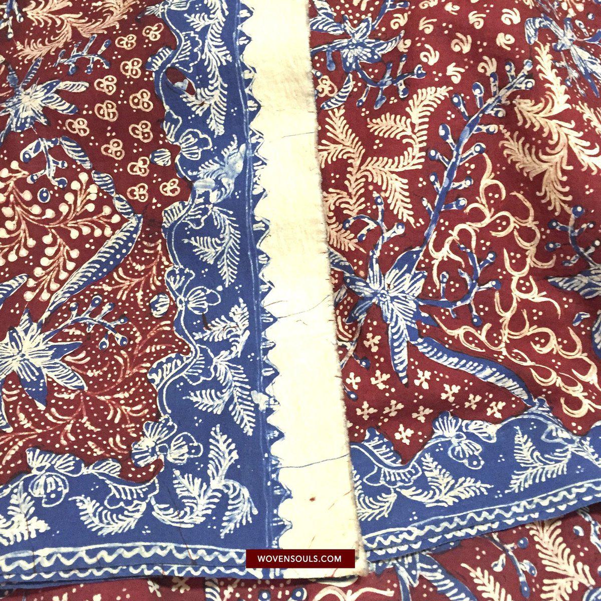 1377 Java Batik Tulis Textile Art Shawl-WOVENSOULS-Antique-Vintage-Textiles-Art-Decor