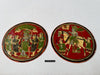 1384-E TWO Large Antique Lacquered Ganjifa Playing Cards - Premium Face Court Card-WOVENSOULS Antique Textiles &amp; Art Gallery