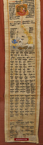 1386 Old Sikh Painted Manuscript with Gurmukhi Script & Kashmir School Painting-WOVENSOULS-Antique-Vintage-Textiles-Art-Decor