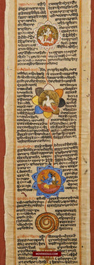 1386 Old Sikh Painted Manuscript with Gurmukhi Script & Kashmir School Painting-WOVENSOULS-Antique-Vintage-Textiles-Art-Decor