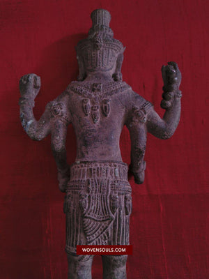 1387 Khmer Bronze Sculpture Idol Statues - Pair - Not for Sale-WOVENSOULS-Antique-Vintage-Textiles-Art-Decor