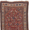 1388 Antique Red Field Shekarlou Shekarlu Qashqai Rug with Animals / Peacocks - NFS-WOVENSOULS-Antique-Vintage-Textiles-Art-Decor