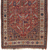 1388 Antique Red Field Shekarlou Shekarlu Qashqai Rug with Animals / Peacocks - NFS-WOVENSOULS-Antique-Vintage-Textiles-Art-Decor