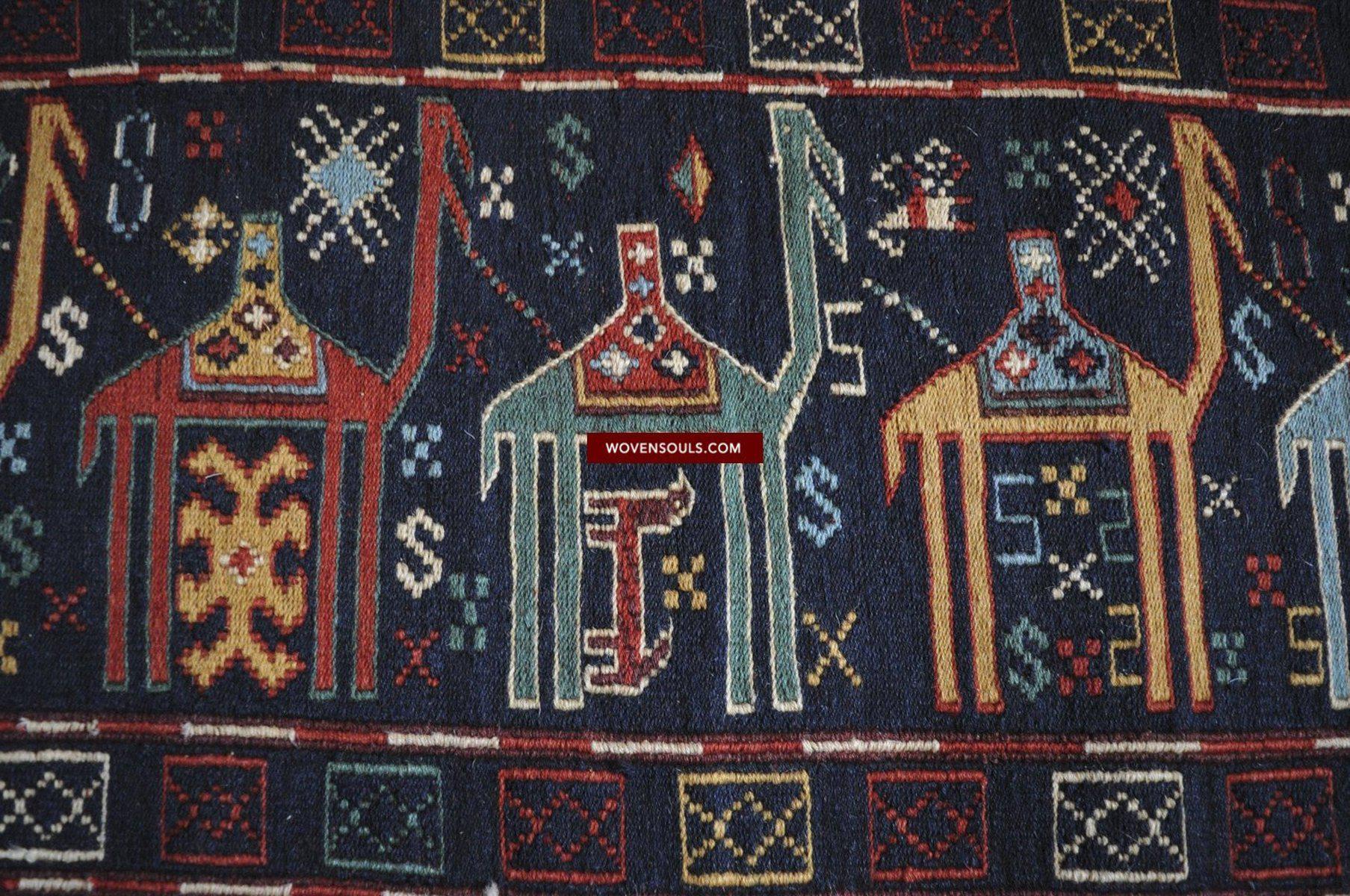 1389 SOLD Antique Caucasian Verneh Azeri Shaddah - Camel Caravan Flatweave Rug-WOVENSOULS-Antique-Vintage-Textiles-Art-Decor