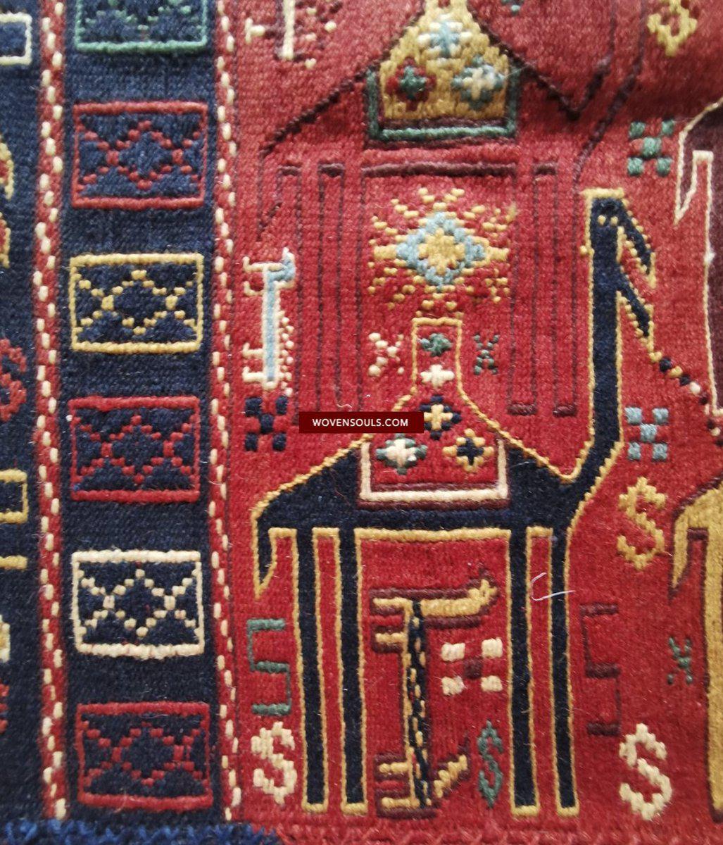 1389 SOLD Antique Caucasian Verneh Azeri Shaddah - Camel Caravan Flatweave Rug-WOVENSOULS-Antique-Vintage-Textiles-Art-Decor